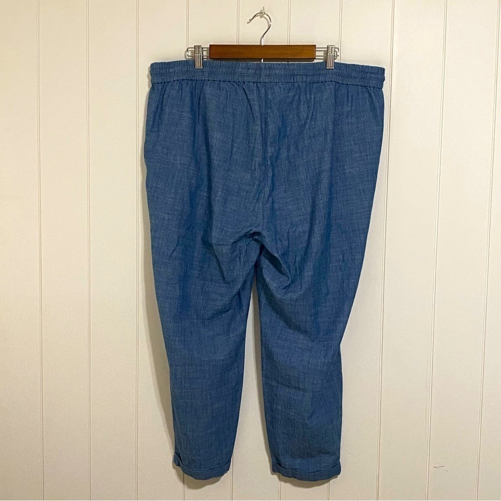 J. By J. Crew Cotton Chambray Drawstring Pants Si… - image 2
